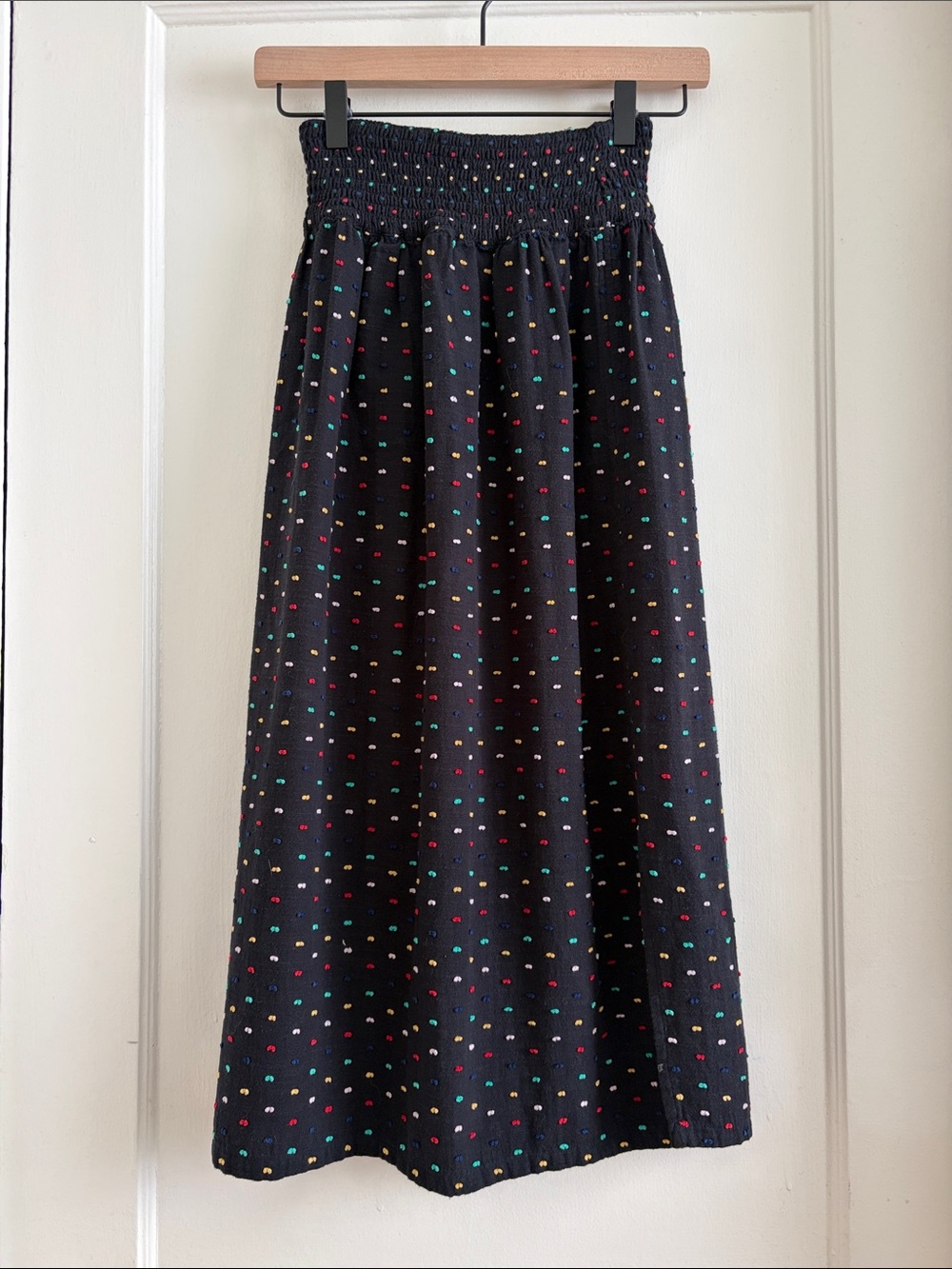 Ace & Jig Carnival Pattern Colorful Dot Smocked Waist Side Slit Skirt